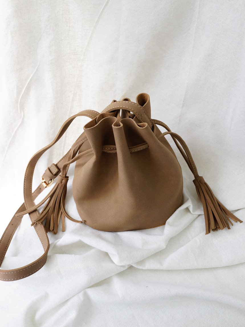 New suede mini bucket 4color kitsch bag casual coo