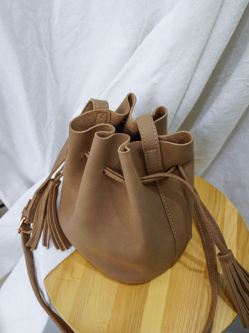 New suede mini bucket 4color kitsch bag casual coo