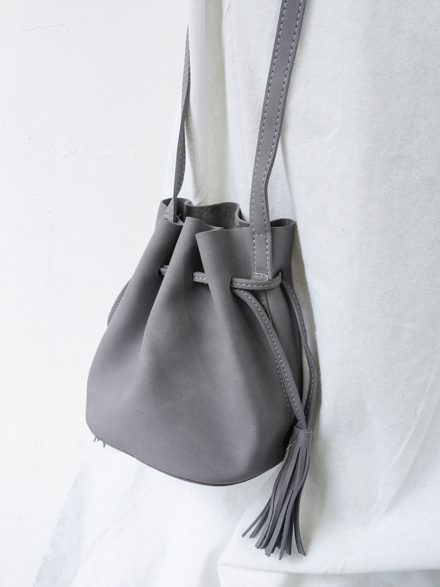 New suede mini bucket 4color kitsch bag casual coo