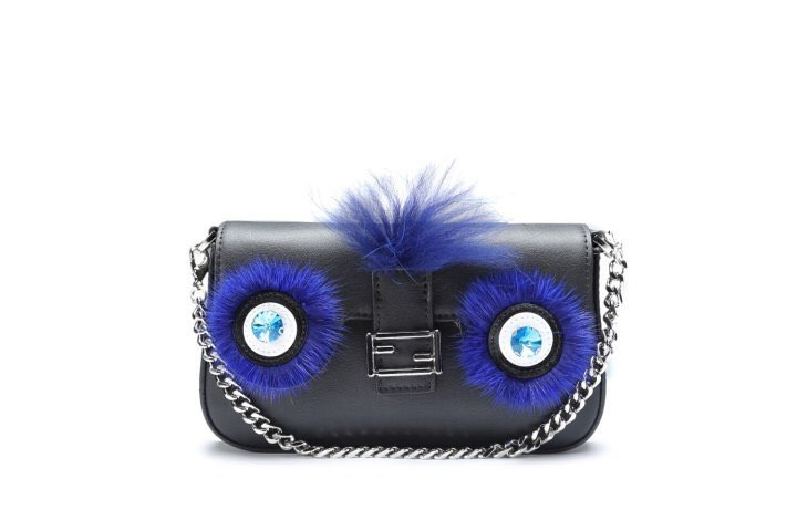 New Mubi Cubic Mink Fur Cowhide Mini Cross Bag Owl