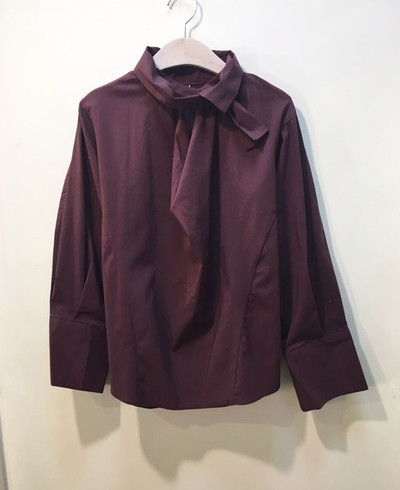 NEW FASHION LADY GIRL Blouse bowta scarf pink