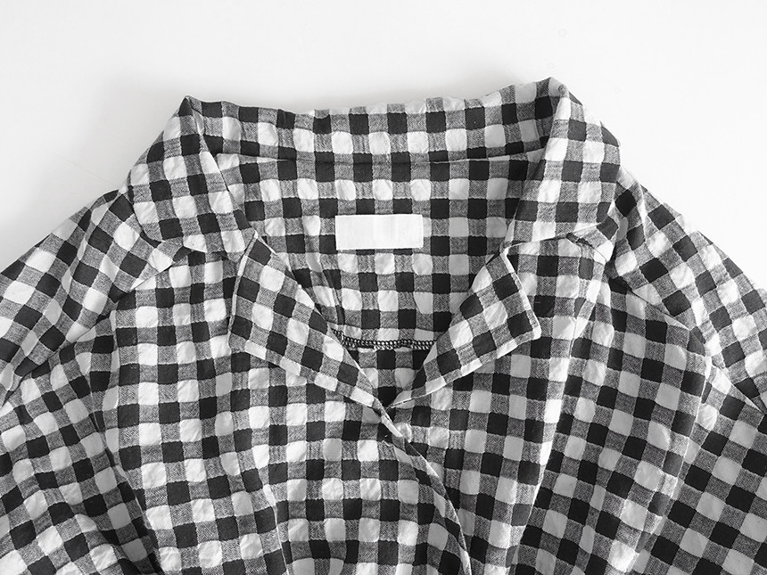 Women Blouses Check Shot Blouse V Neck Ruff Waist 