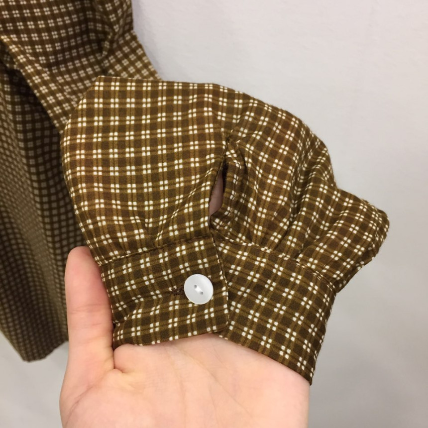 Women Blouses Lace collar check blouse Elegant one