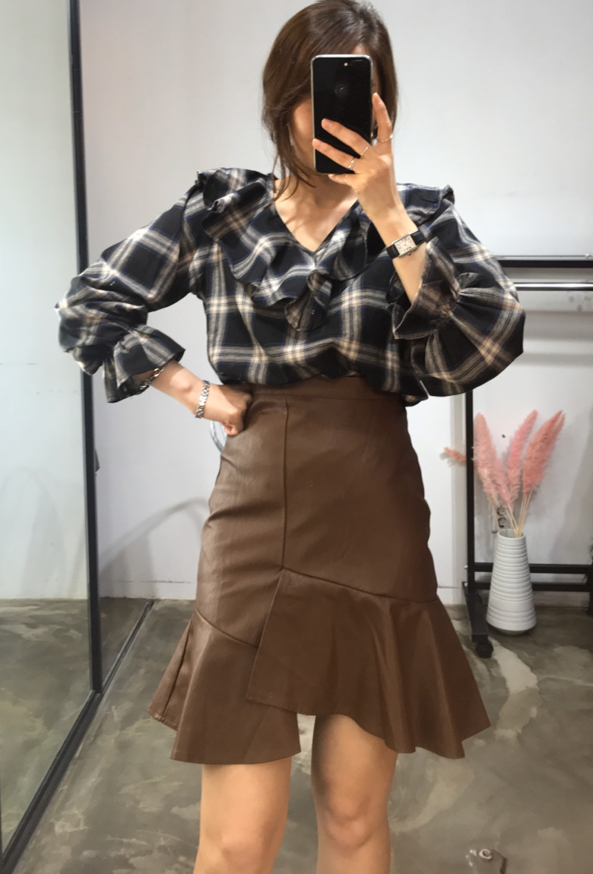 Women Blouses Jw JUJU Check Blouse