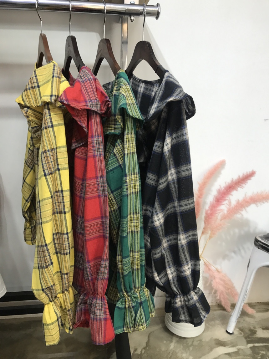 Women Blouses Jw JUJU Check Blouse
