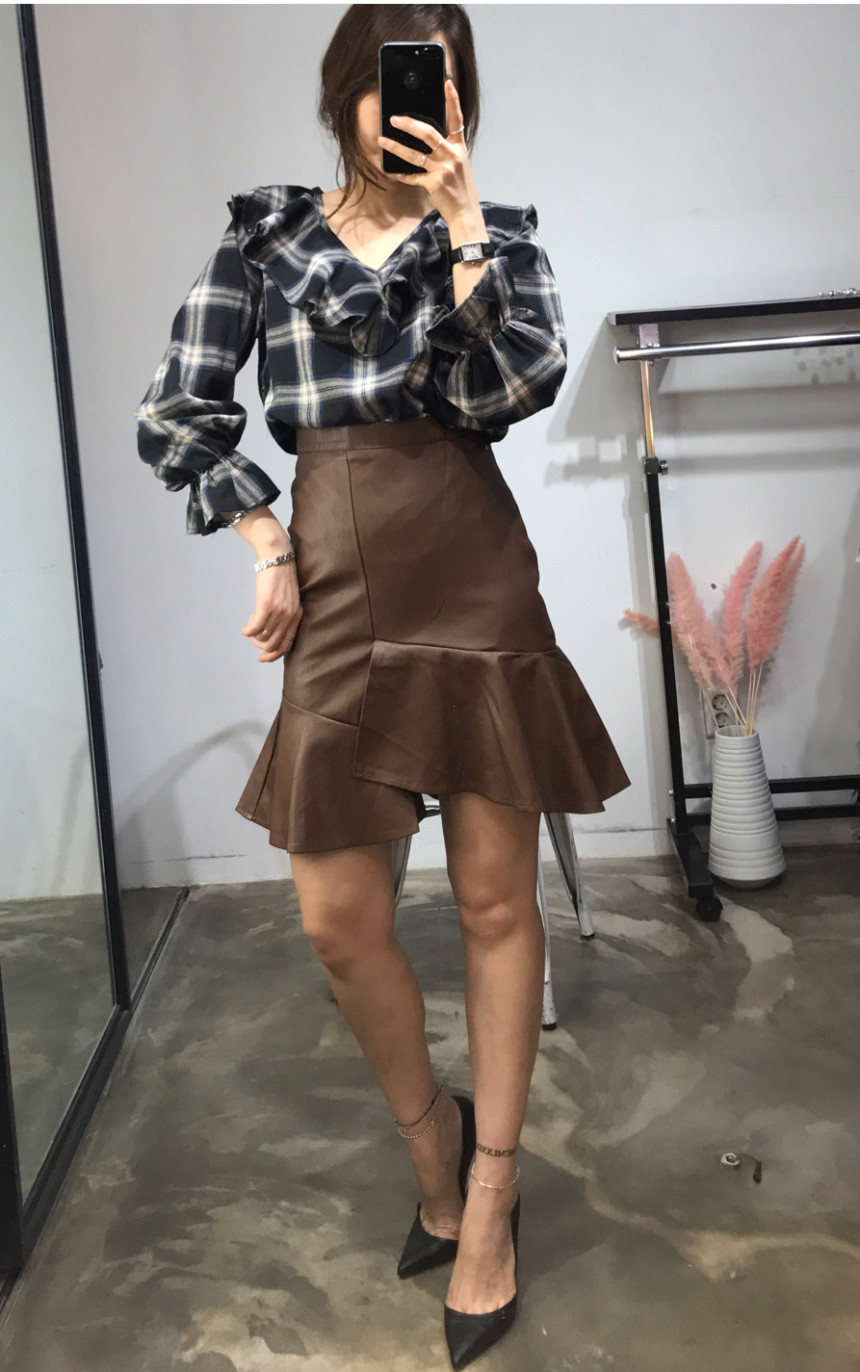 Women Blouses Jw JUJU Check Blouse