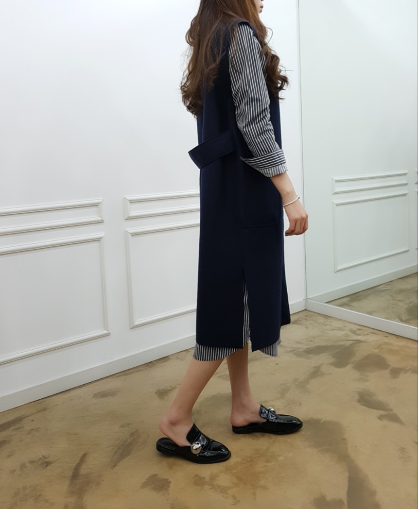 New Modern Striped Shirt Dress Black, Pink Nome Co