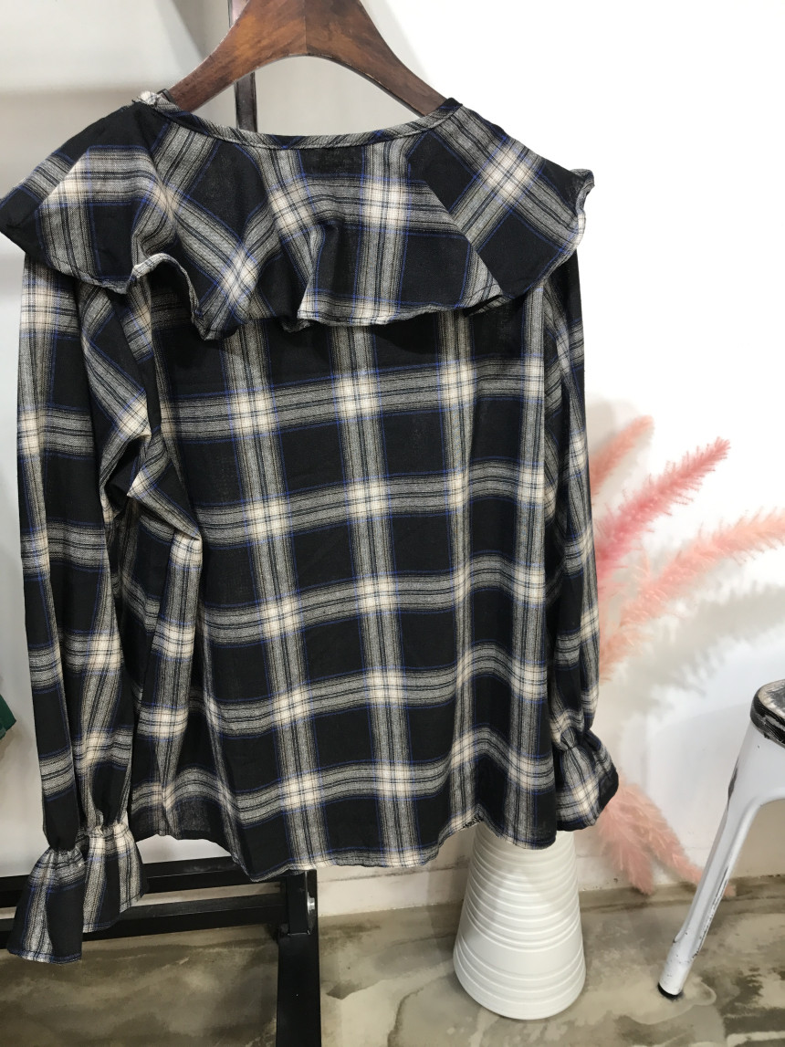 Women Blouses Jw JUJU Check Blouse