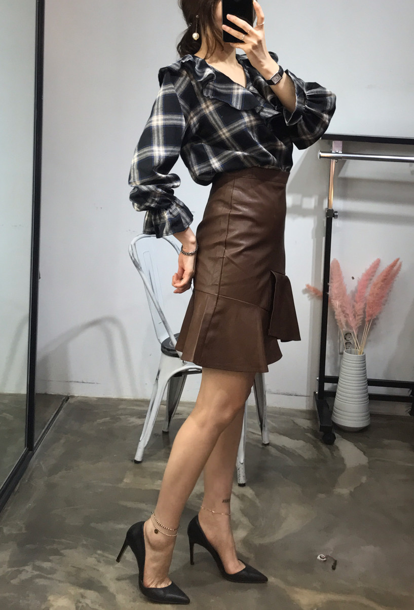 Women Blouses Jw JUJU Check Blouse