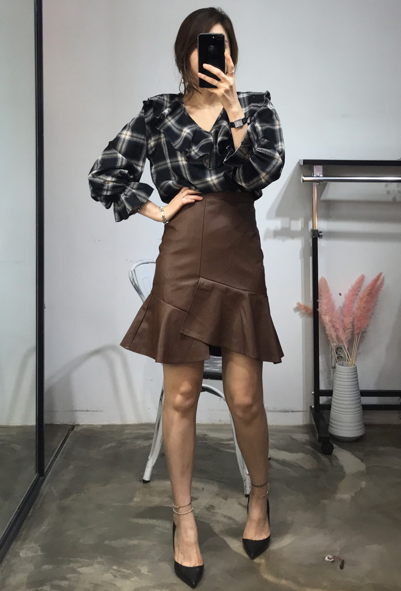 Women Blouses Jw JUJU Check Blouse