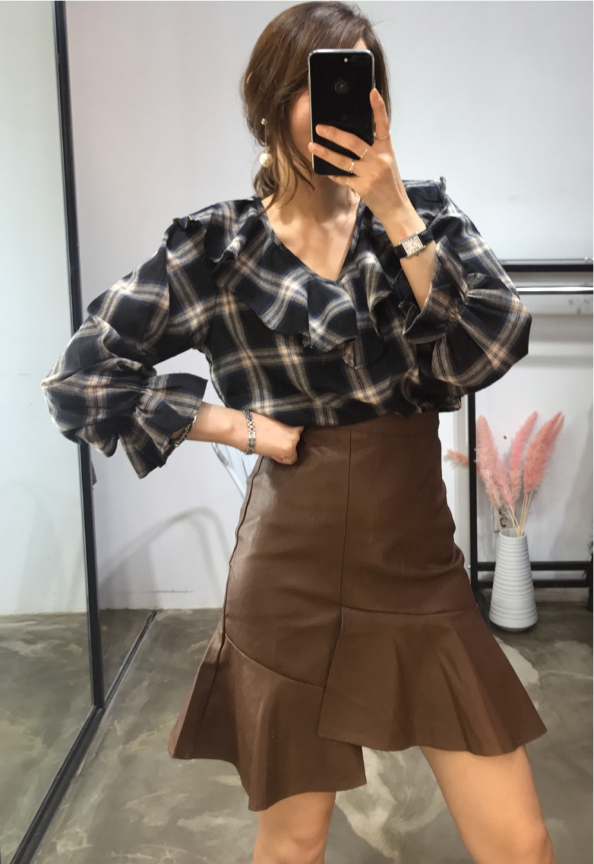 Women Blouses Jw JUJU Check Blouse