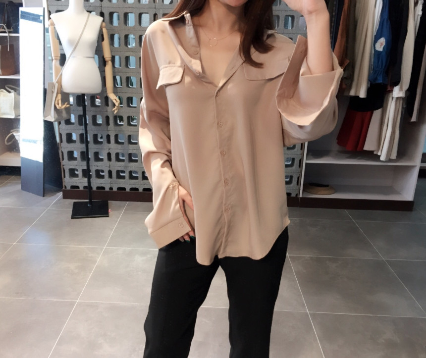 NEW FASHION LADY GIRL Blouse to Pocket Shirt Blous