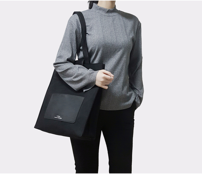 <b><p>Black poet Eco-bag design Couple Unisex Casual</p></b><b><p>ブラックポケットエコバックデザインカップル男女共用カジュアルショルダーバッグどんなコーディネートにも</p></b><br /><br /><p align='center'>