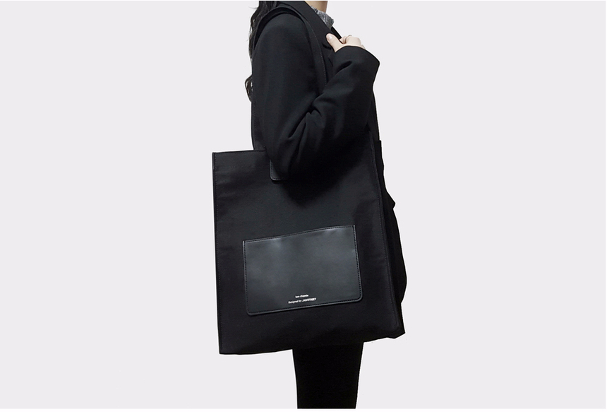 <b><p>Black poet Eco-bag design Couple Unisex Casual</p></b><b><p>ブラックポケットエコバックデザインカップル男女共用カジュアルショルダーバッグどんなコーディネートにも</p></b><br /><br /><p align='center'>