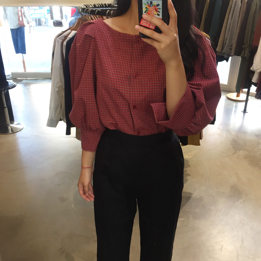 Women Blouses Lip Check Balloons Modern &amp Chic