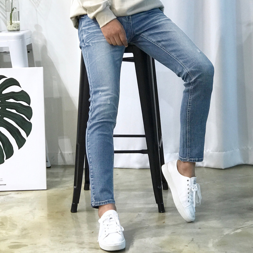 Korea Jeans Pants Big Size Milk Washing Jeans Up t