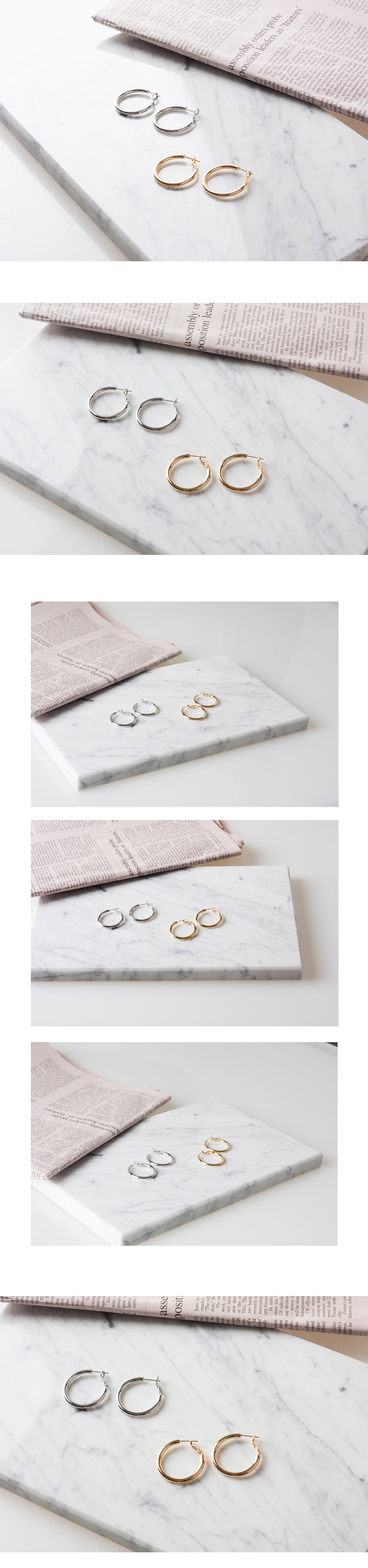 Basic Basic Ring Earrings Daily coordination Retro