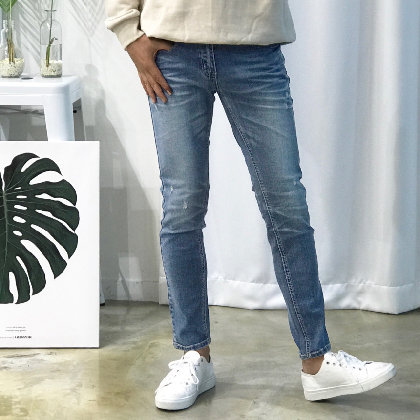 Korea Jeans Pants Big Size Milk Washing Jeans Up t