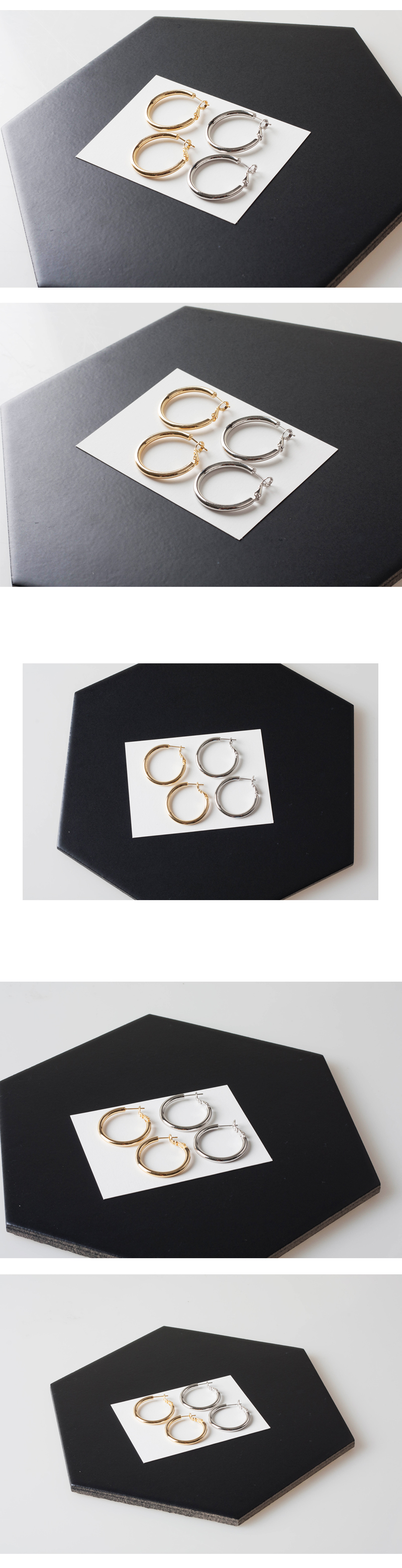 Basic Basic Ring Earrings Daily coordination Retro
