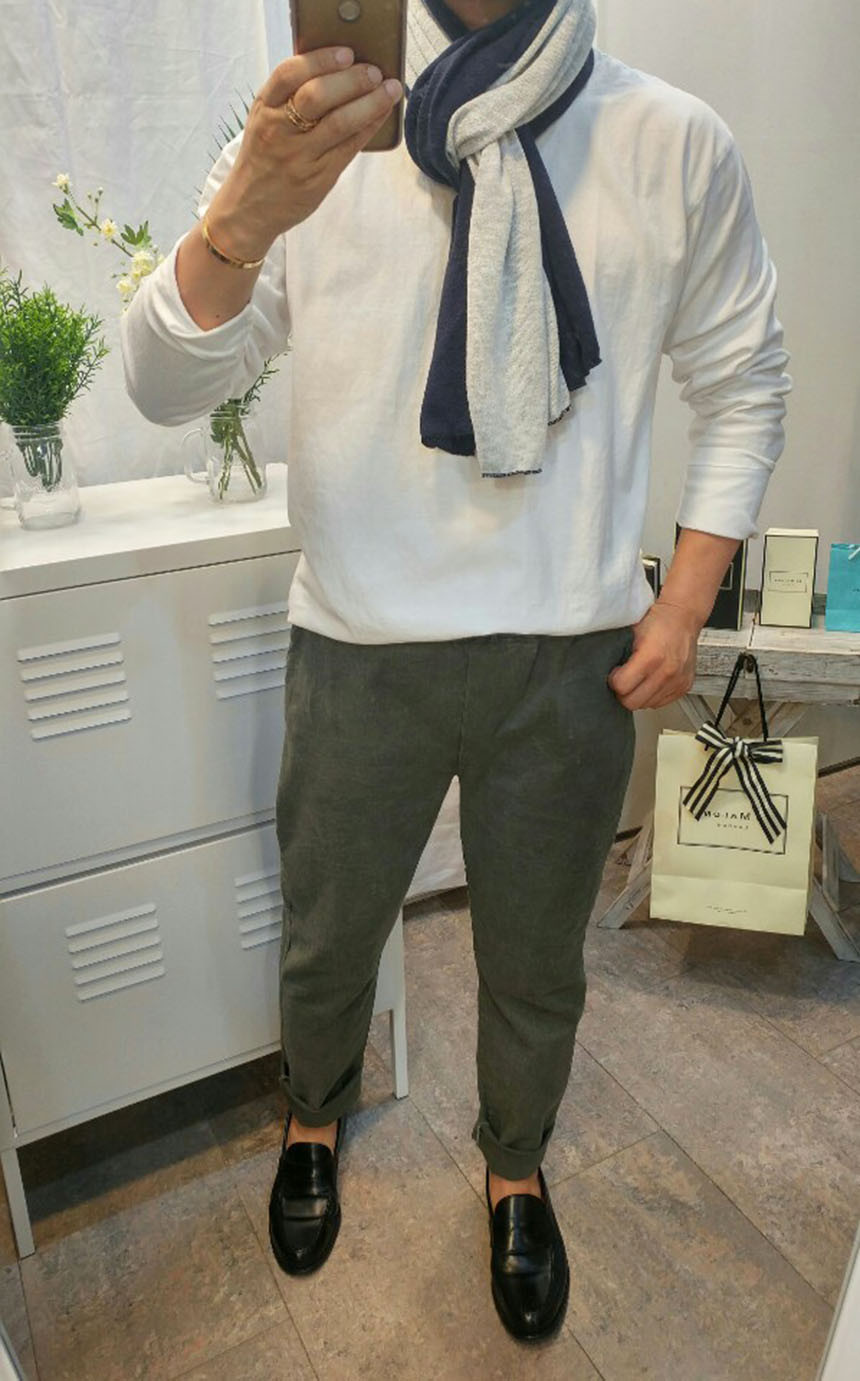 Simple two-tone muffler unisex two-tone