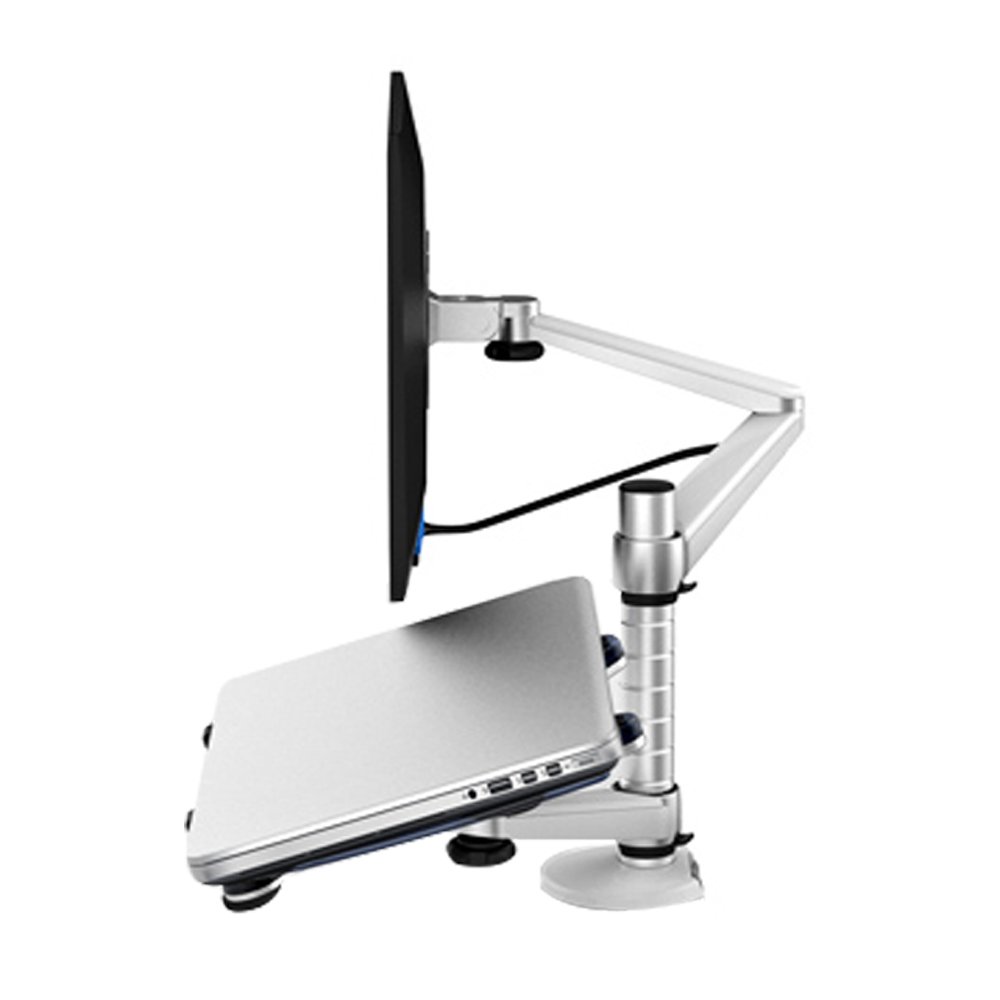 애니클리어 노트북 모니터 동시사용 알류미늄 거치대 스탠드 높이조절 각도조절 듀얼 암 OA-7