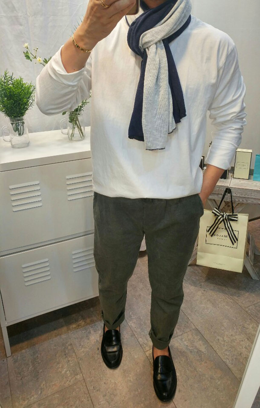 Simple two-tone muffler unisex two-tone