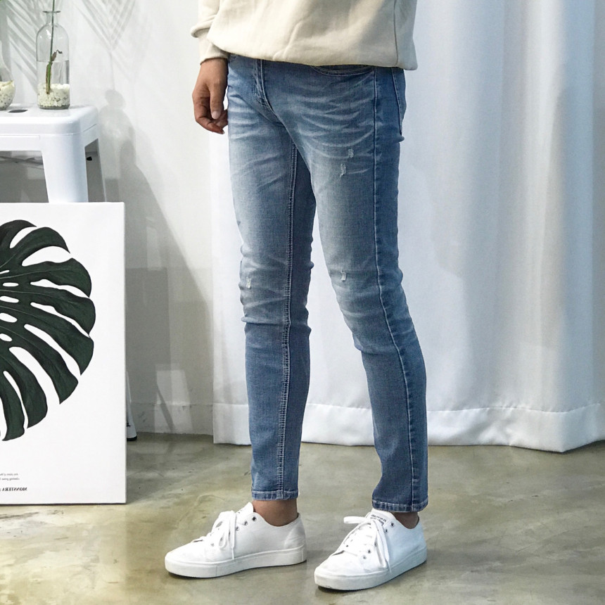 Korea Jeans Pants Big Size Milk Washing Jeans Up t