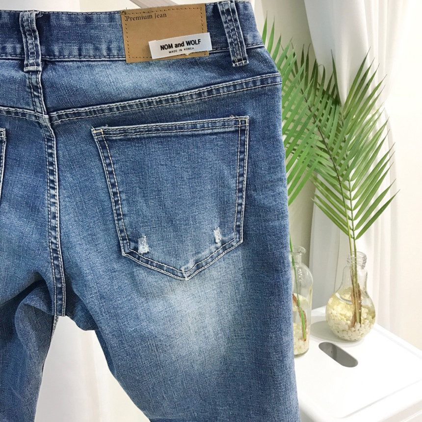 Korea Jeans Pants Big Size Milk Washing Jeans Up t