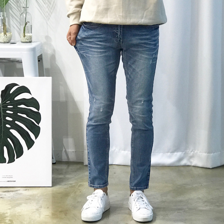 Korea Jeans Pants Big Size Milk Washing Jeans Up t