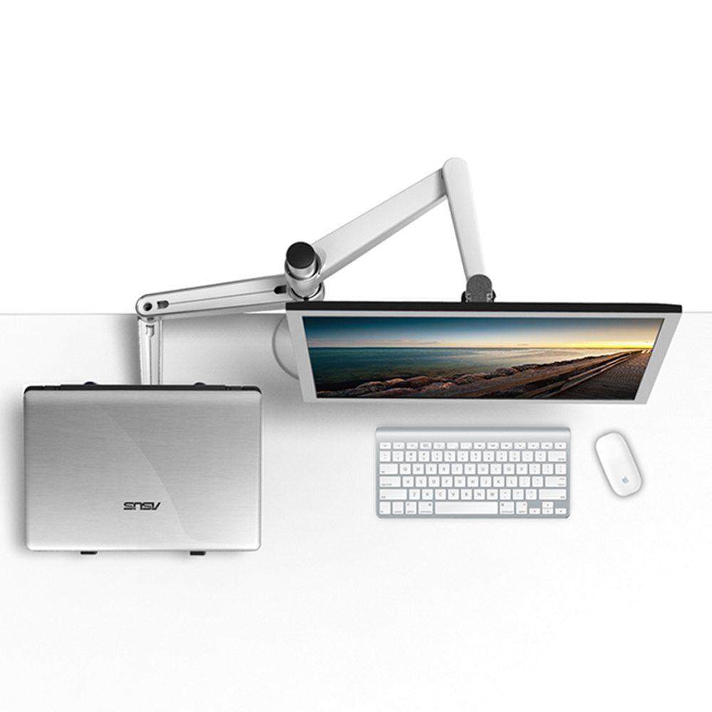 애니클리어 노트북 모니터 동시사용 거치대 알류미늄 스탠드 높이조절 각도조절 듀얼 암 OA-7X