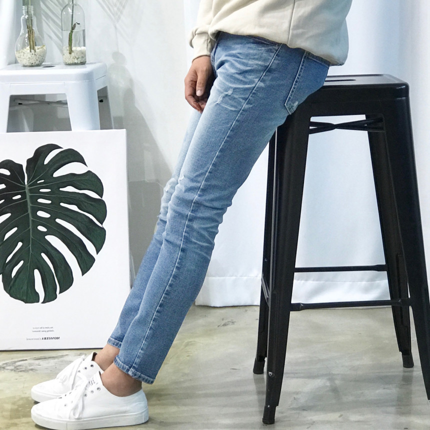 Korea Jeans Pants Big Size Milk Washing Jeans Up t