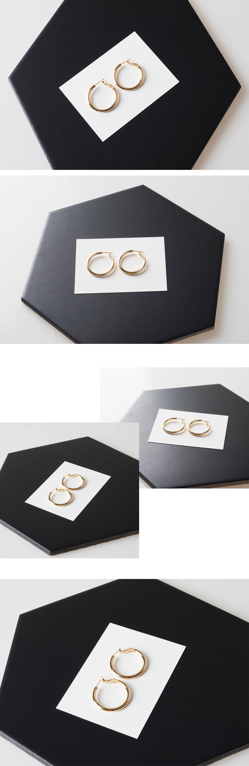 Basic Basic Ring Earrings Daily coordination Retro