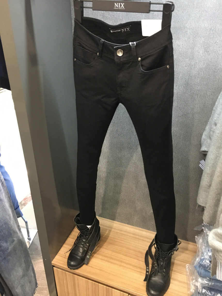 Korea Jeans Pants Knicks Women Runner Span Black S