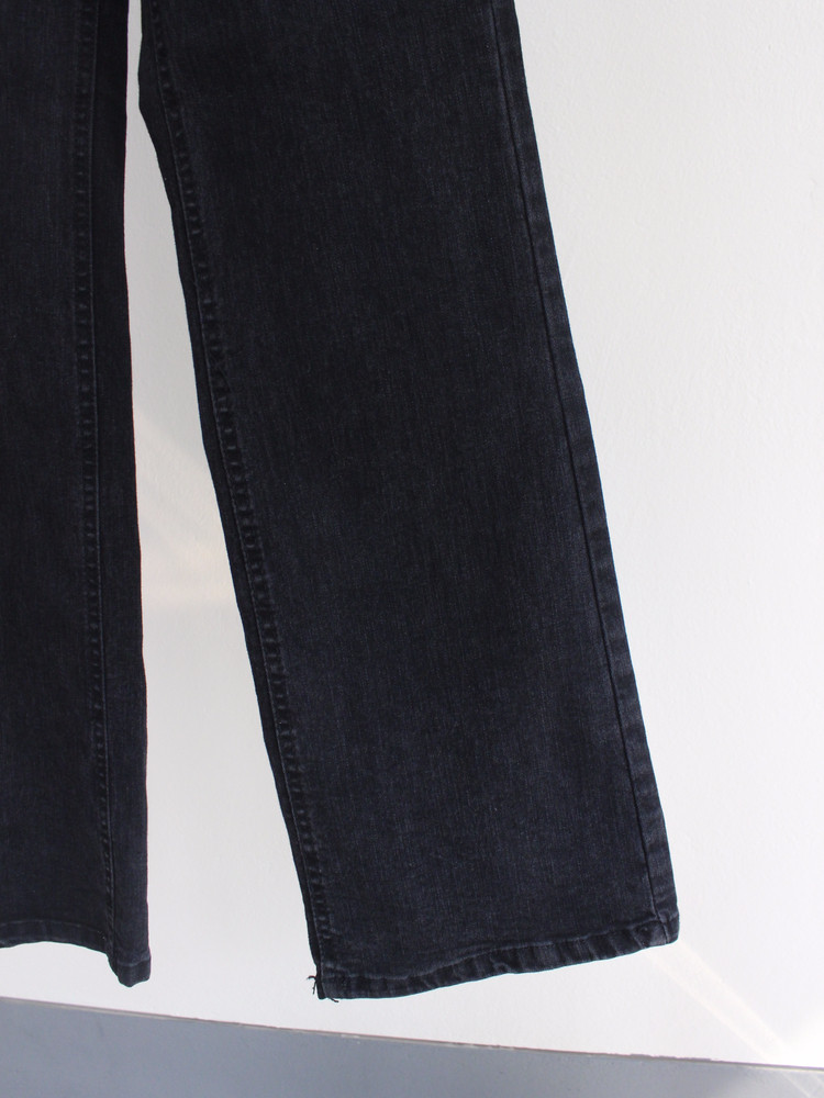 Women Jeans Pants Washing Black Wide Boots Cut Com