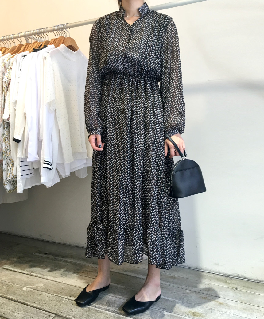 New Women Dress Season Flower Dress Fall Chiffon F