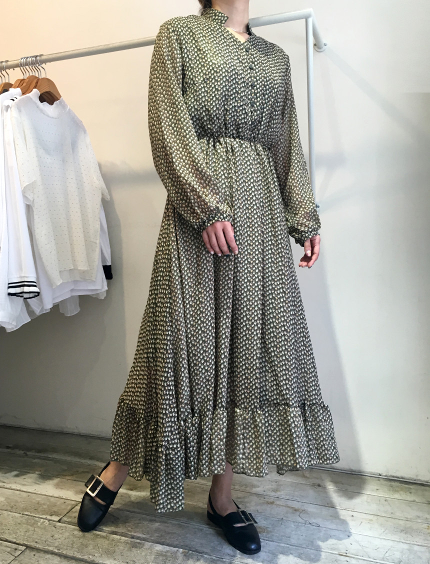 New Women Dress Season Flower Dress Fall Chiffon F