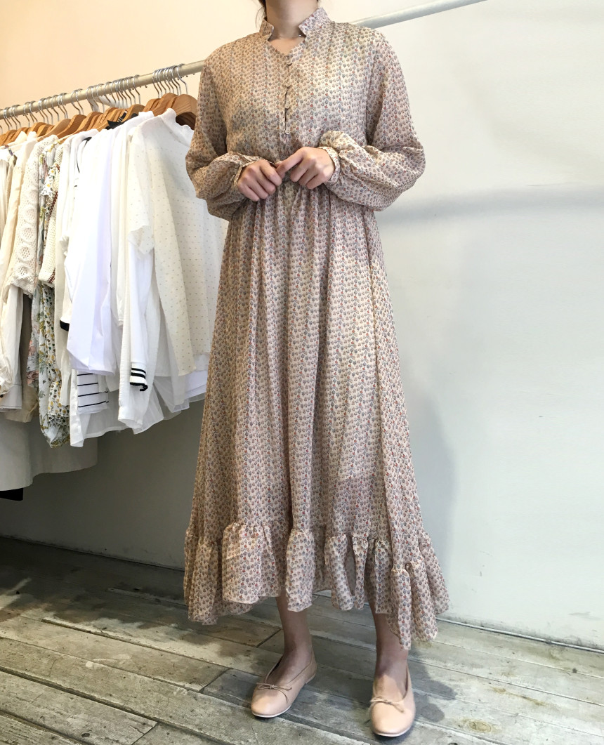 New Women Dress Season Flower Dress Fall Chiffon F