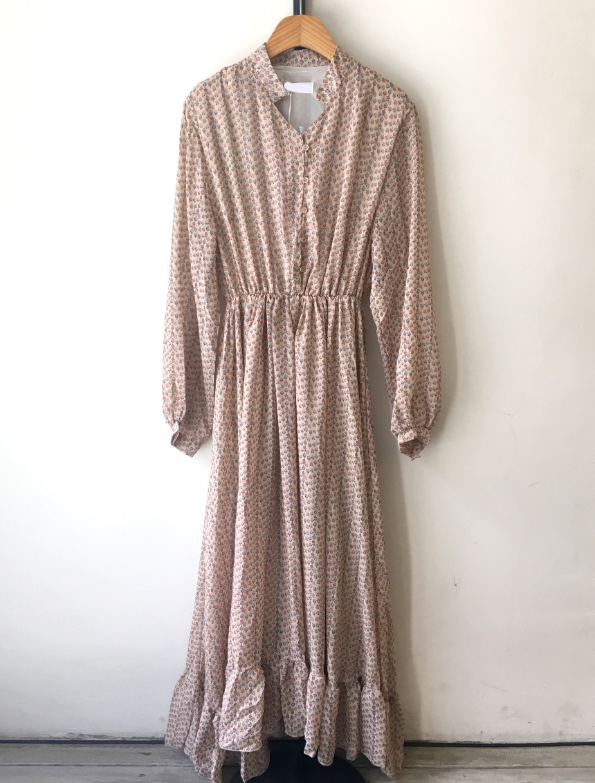 New Women Dress Season Flower Dress Fall Chiffon F