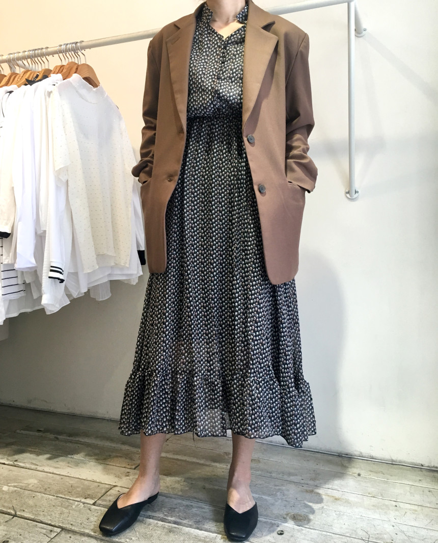 New Women Dress Season Flower Dress Fall Chiffon F