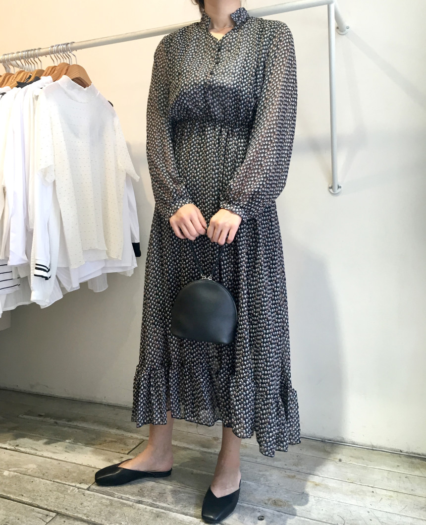 New Women Dress Season Flower Dress Fall Chiffon F