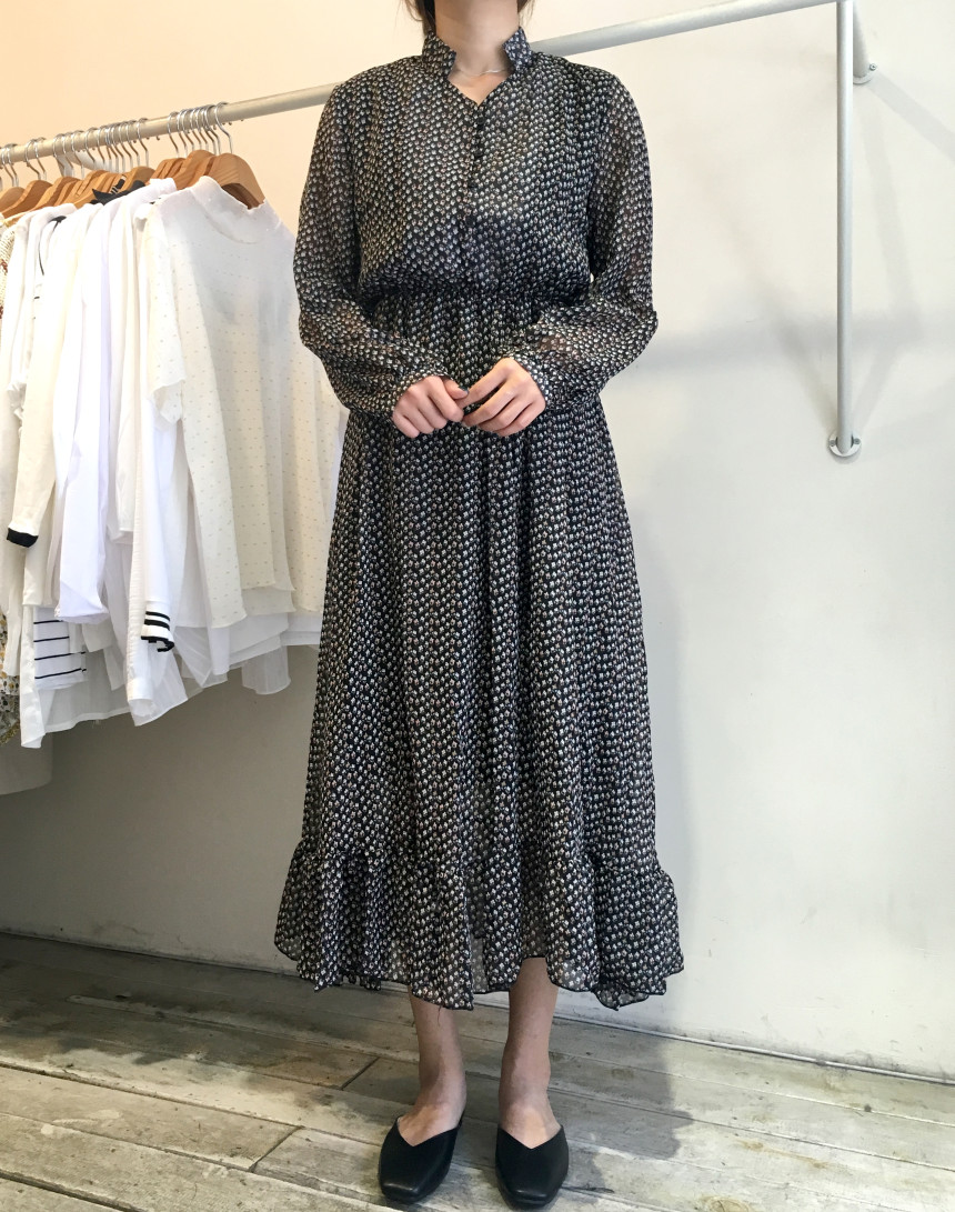 New Women Dress Season Flower Dress Fall Chiffon F