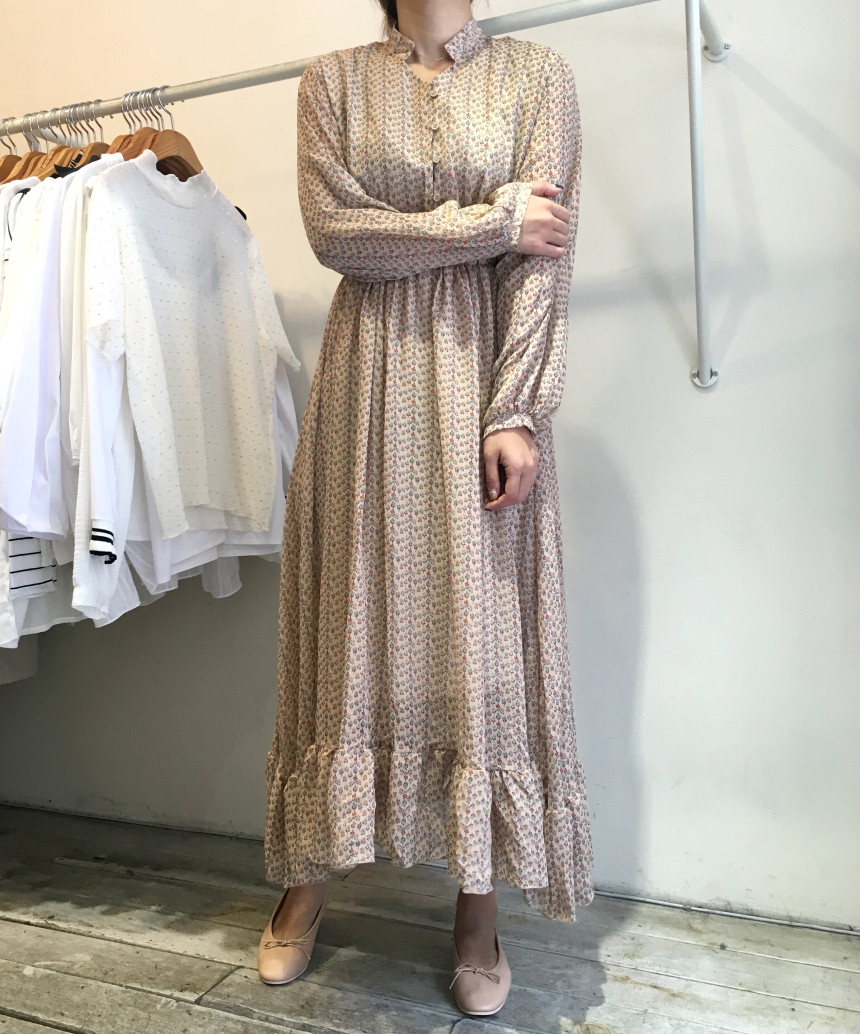 New Women Dress Season Flower Dress Fall Chiffon F