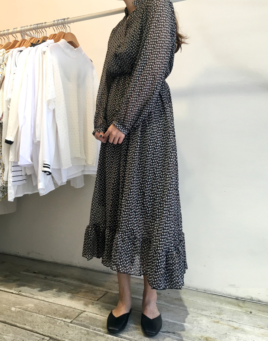 New Women Dress Season Flower Dress Fall Chiffon F