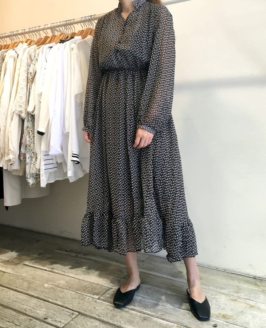 New Women Dress Season Flower Dress Fall Chiffon F