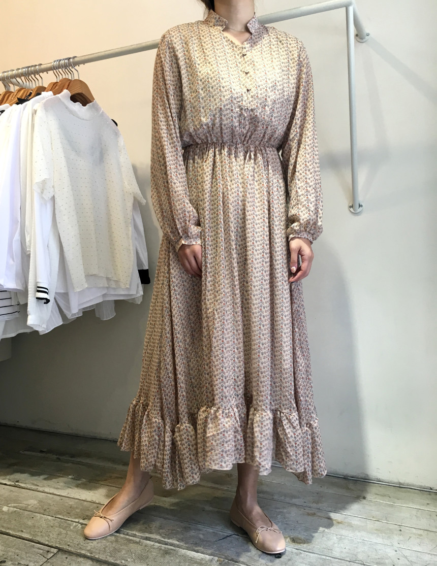 New Women Dress Season Flower Dress Fall Chiffon F