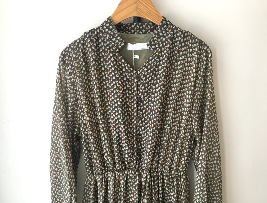 New Women Dress Season Flower Dress Fall Chiffon F