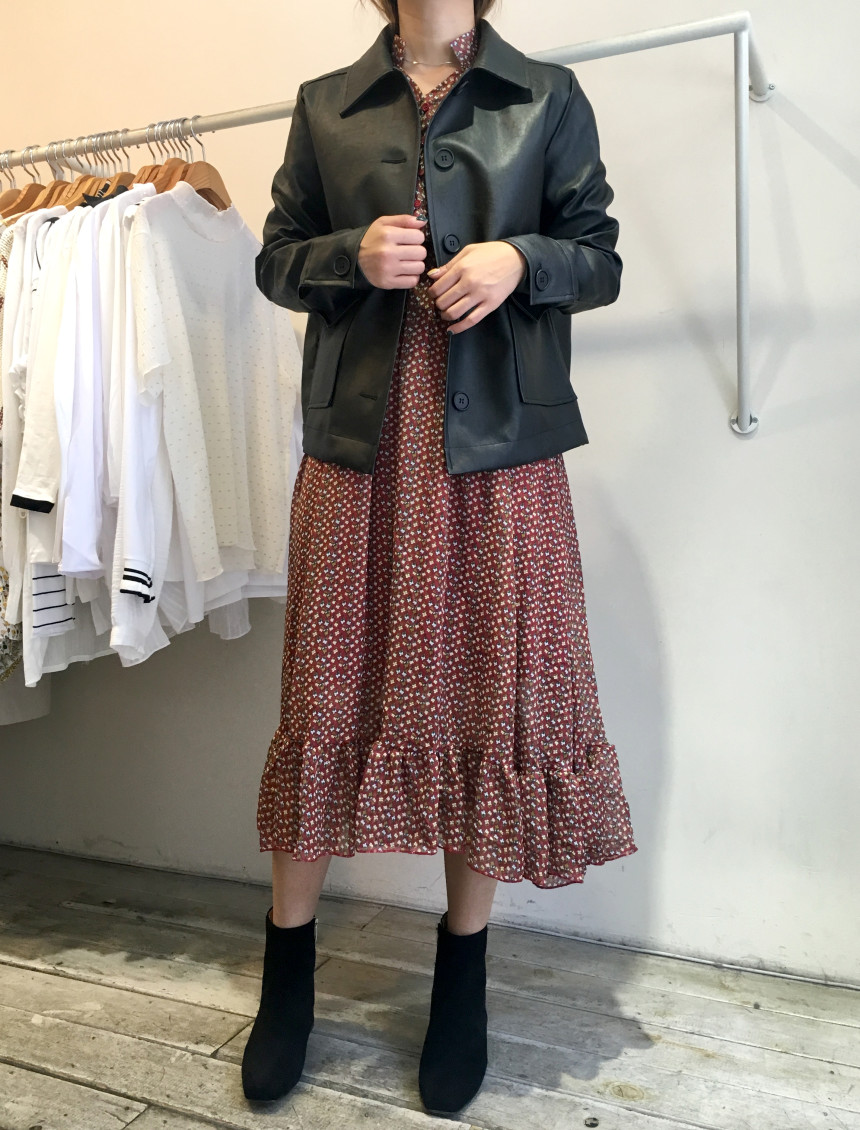 New Women Dress Season Flower Dress Fall Chiffon F