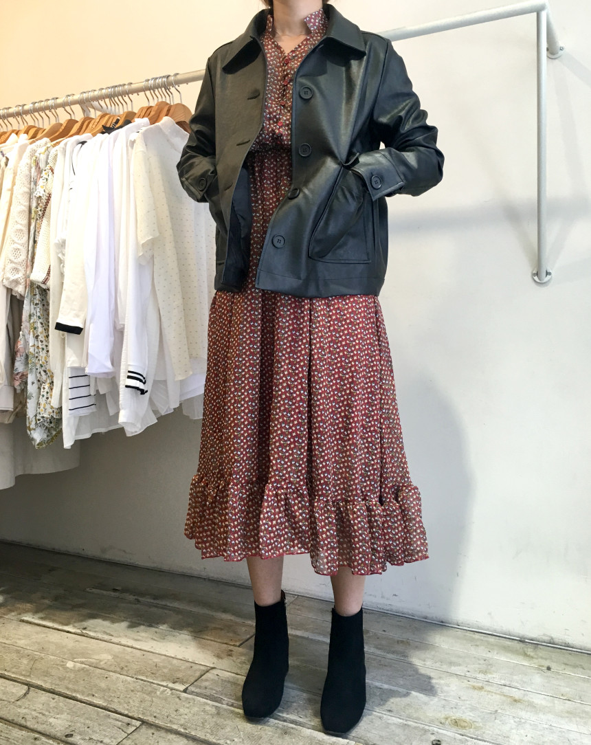 New Women Dress Season Flower Dress Fall Chiffon F