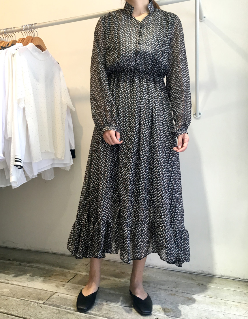 New Women Dress Season Flower Dress Fall Chiffon F