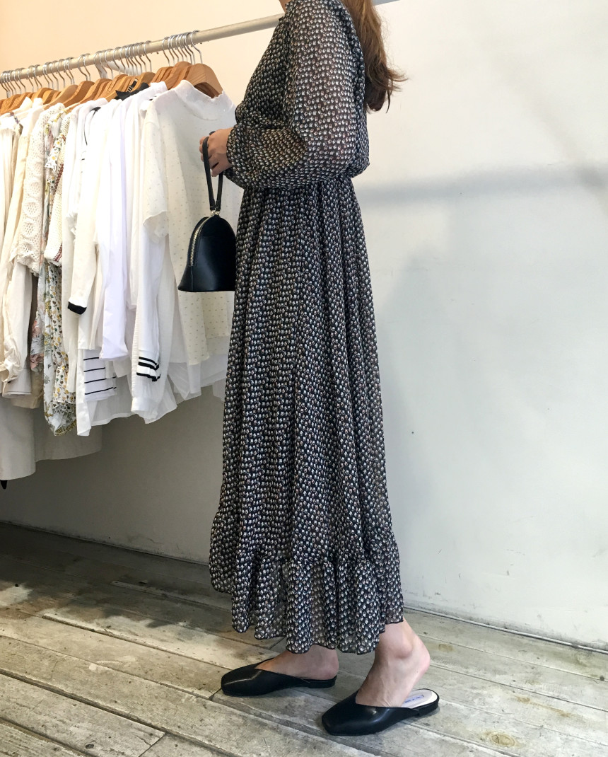 New Women Dress Season Flower Dress Fall Chiffon F